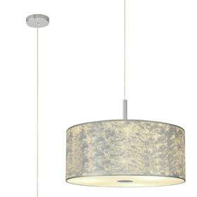 DK0821  Baymont 60cm 5 Light Pendant Polished Chrome, Silver Leaf, Frosted Diffuser